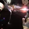 A welder uses gas tungsten arc welding to fuse a large steel pipe, paying attention to the gap control.